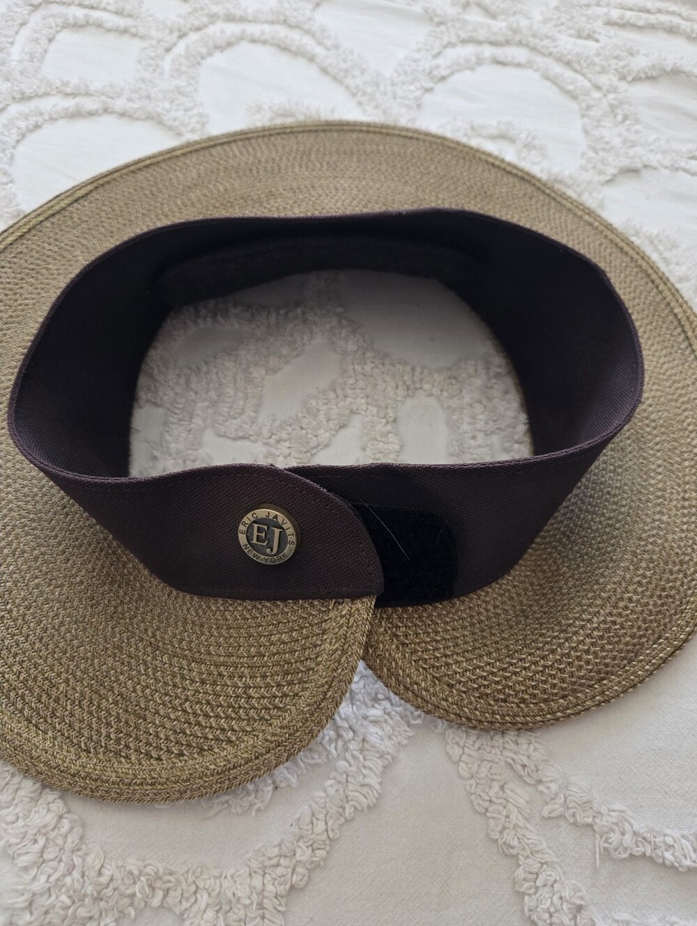 Eric Javits NY Squishee Halo Visor Sun Hat Natural Black UPF 50+ Flawless
